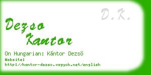 dezso kantor business card